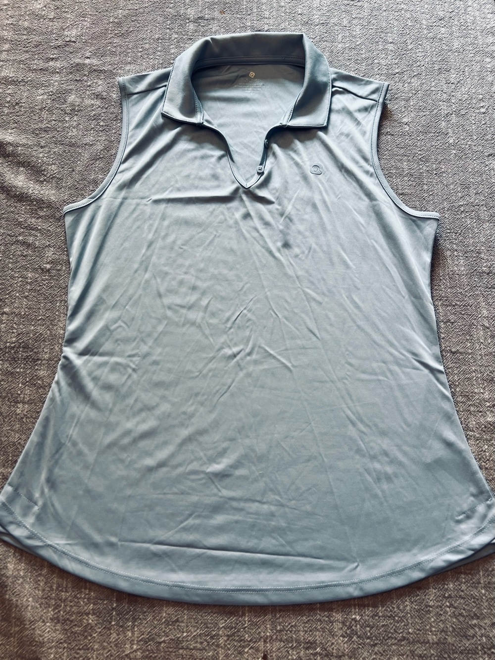 Sleeveless Baby Blue Polo Tank Top , CQC Sports
